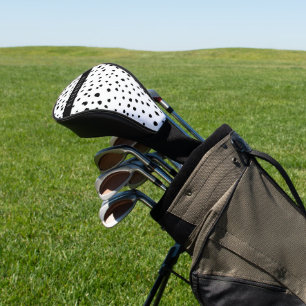 Dalmatian Dots, Spots, Black and White, Your Name Golf Head Cover