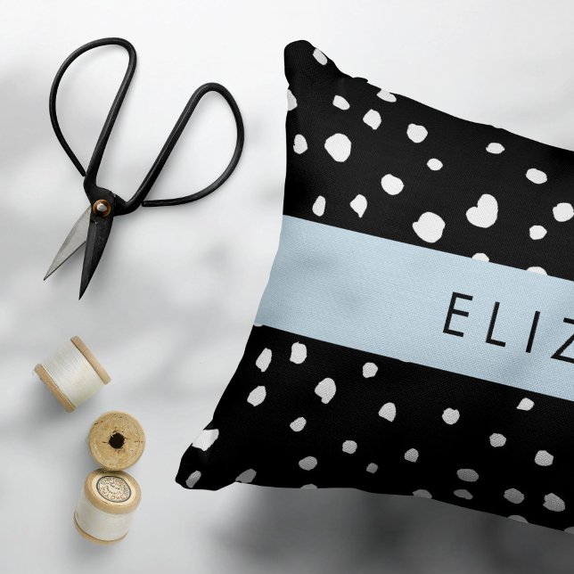Dalmatian Dots, Spots, Black and White, Your Name Pillowcase (Creator Uploaded)