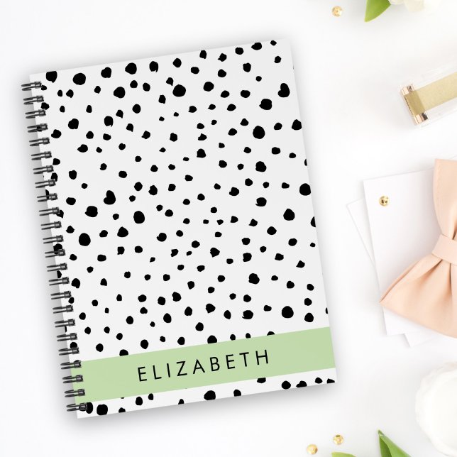 Dalmatian Dots, Spots, Black and White, Your Name Planner (Creator Uploaded)