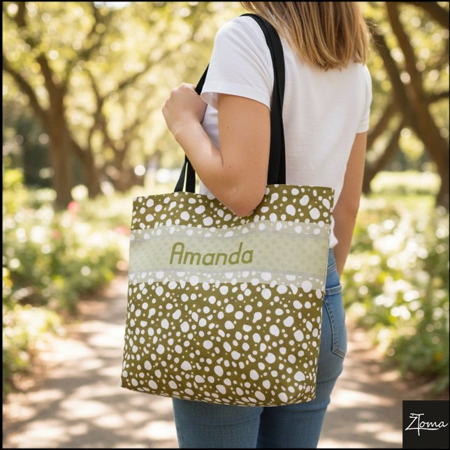 Dalmatian Dots with Name (5) Tote Bag (Creator Uploaded)