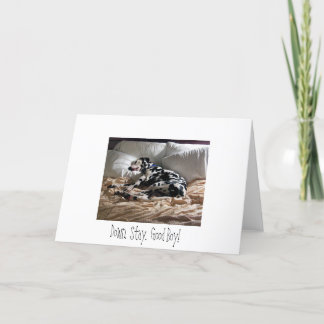 Dalmatian. Down. Stay. Good Boy! Card
