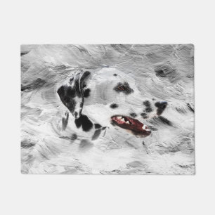 Dalmatian face doormat