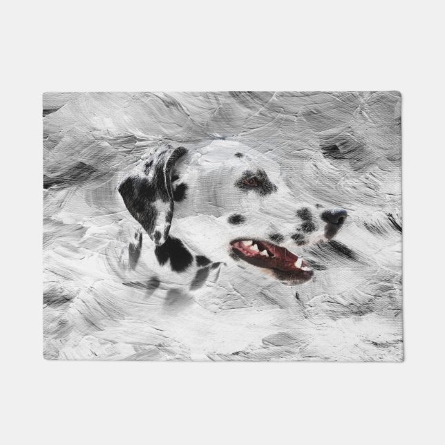 Dalmatian face doormat (Front)