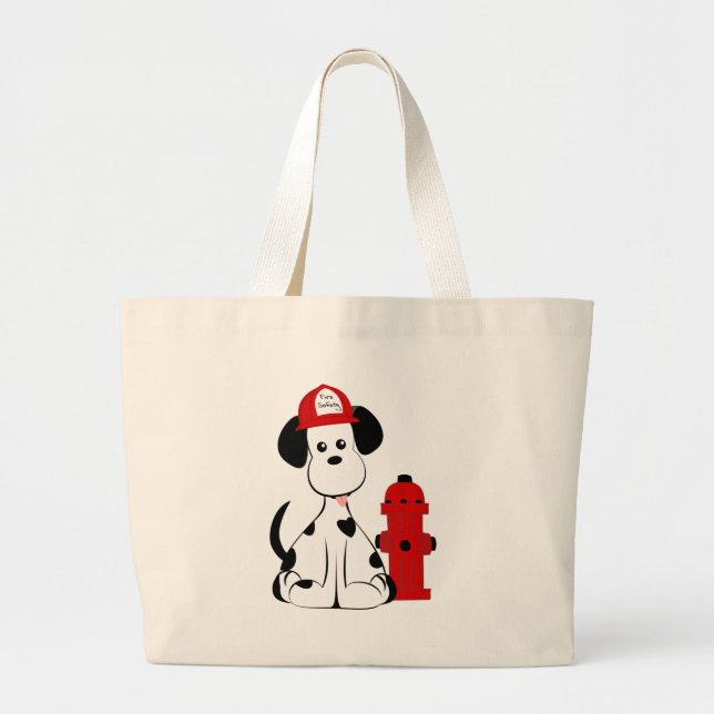 Dalmatian Fire Dog Large Tote Bag (Front)