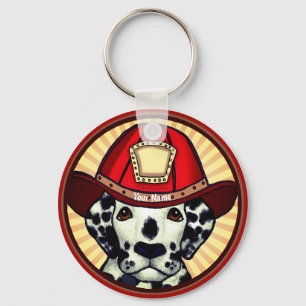 Dalmatian Firefighter Keychain