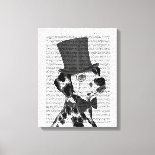 Dalmatian, Formal Hound and Hat Canvas Print (Front)