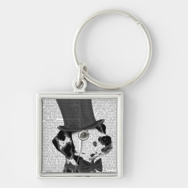 Dalmatian, Formal Hound and Hat Keychain (Front)