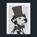 Dalmatian, Formal Hound and Hat Postcard<br><div class="desc">Dalmatian,  Formal Hound and Hat by FabFunky. Features a dapper dalmation wearing a fun tophat and monocle. | 191418D</div>