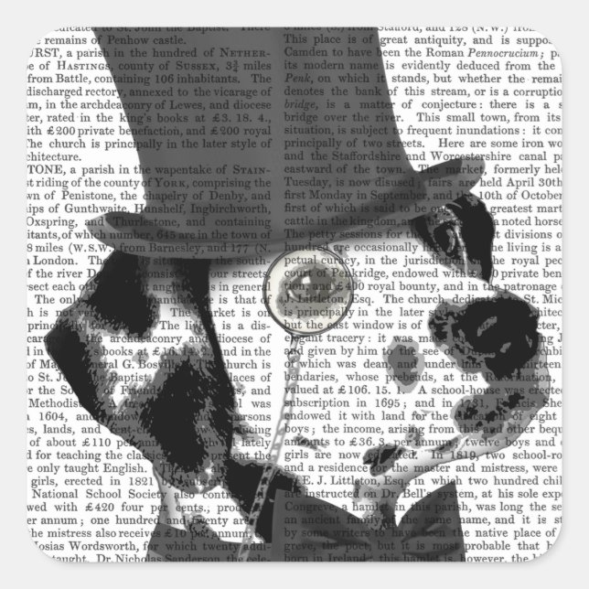 Dalmatian, Formal Hound and Hat Square Sticker (Front)