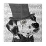 Dalmatian, Formal Hound and Hat Tile<br><div class="desc">Dalmatian,  Formal Hound and Hat by FabFunky. Features a dapper dalmation wearing a fun tophat and monocle. | 191418D</div>
