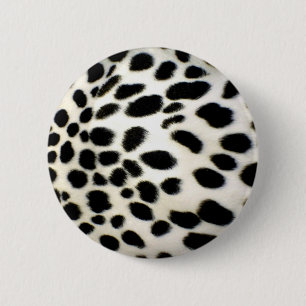 Dalmatian Fur Customize Texture Black and White 2 Inch Round Button