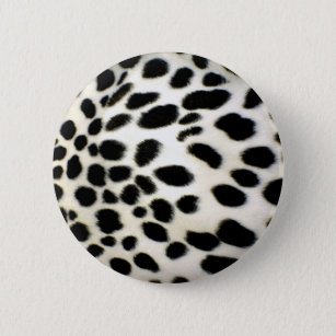 Dalmatian Fur Customize Texture Black and White 2 Inch Round Button