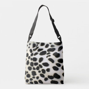 Dalmatian Fur Customize Texture Black and White Crossbody Bag