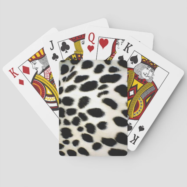 Dalmatian Fur Customize Texture Black and White Playing Cards (Back)