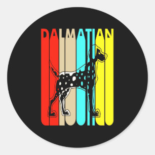 Dalmatian Gift   Dalmatian Vintage Colourful Classic Round Sticker