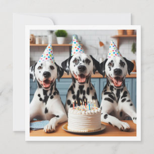 Dalmatian greeting card, Dalmatian birthday Invitation