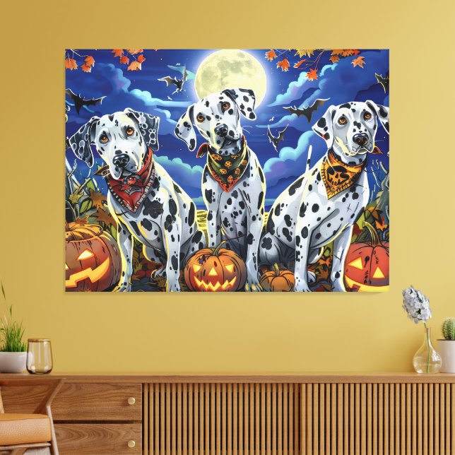 Dalmatian Halloween Spooky Canvas Print (Insitu(LivingRoom))