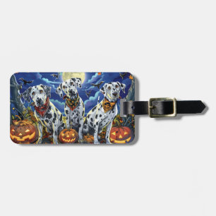 Dalmatian Halloween Spooky Luggage Tag