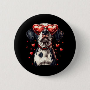 Dalmatian Heart Gles Cute Valentine’s Day Dog Love 2 Inch Round Button