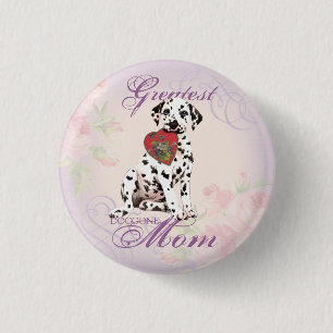 Dalmatian Heart Mom 1 Inch Round Button