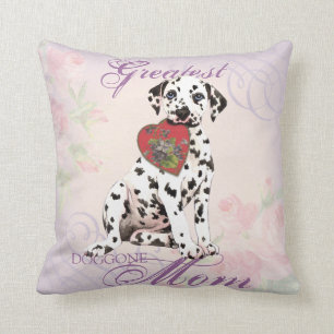 Dalmatian Heart Mom Throw Pillow