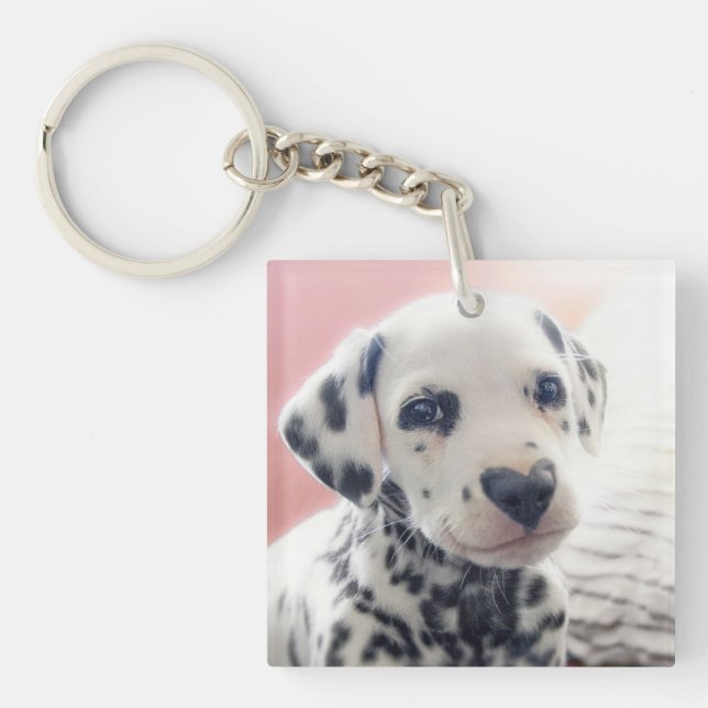 Dalmatian Heart Nose Keychain (Front)