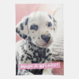 Dalmatian Heart Nose Kitchen Towel