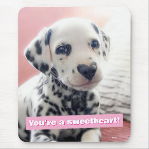 Dalmatian Heart Nose Mouse Pad