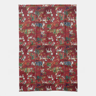 Dalmatian Holiday Print Kitchen Towel
