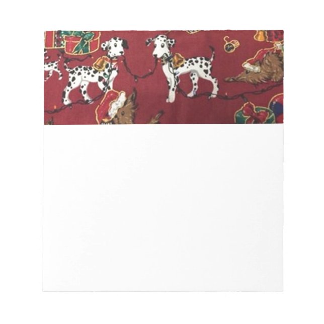 Dalmatian Holiday Print Notepad (Front)