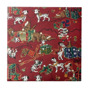 Dalmatian Holiday Print Tile