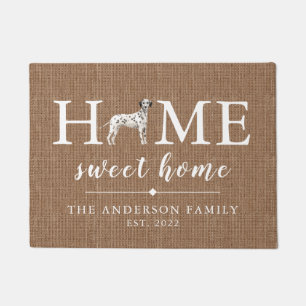 Dalmatian Home Sweet Home Personalized Doormat