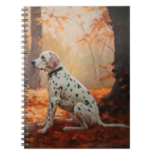 Dalmatian  in Autumn Leaves Fall Inspire  Notebook