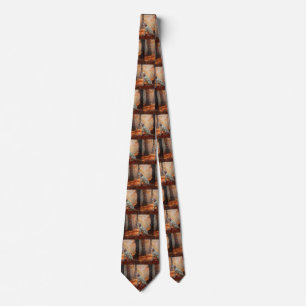Dalmatian  in Autumn Leaves Fall Inspire  Tie