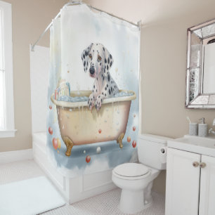 Dalmatian In Bathtub Watercolor Dog Art