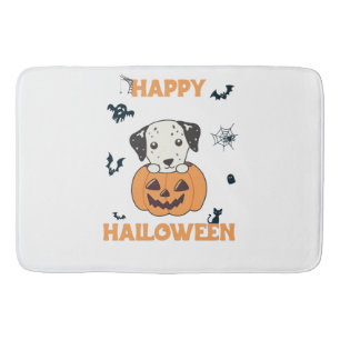 Dalmatian In Pumpkin Sweet Dogs Happy Halloween Bath Mat