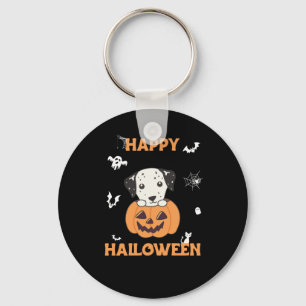 Dalmatian In Pumpkin Sweet Dogs Happy Halloween Keychain