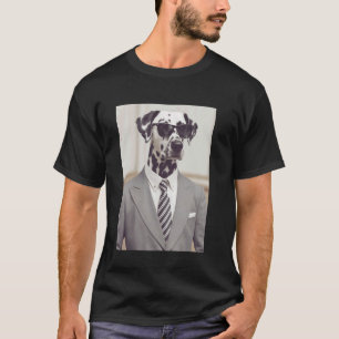 Dalmatian in Suit Funny Dog T-Shirt