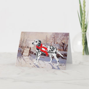 Dalmatian in Winter Scene Holiday Card