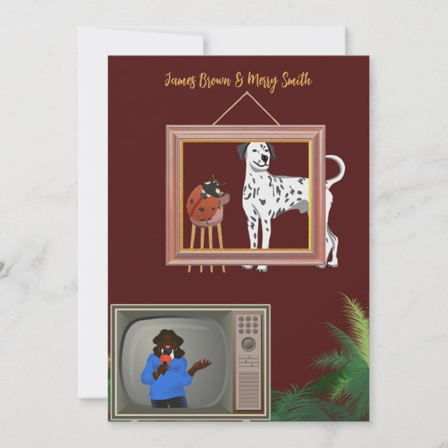 Dalmatian & Ladybug wedding Invitation (Front)