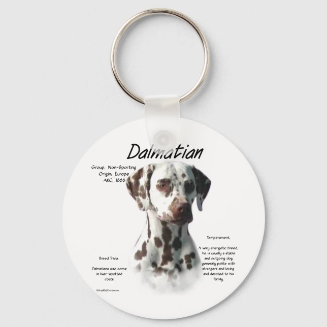 Dalmatian (liver) History Design Keychain (Front)