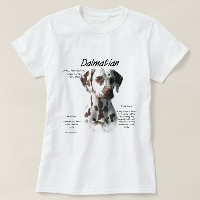 Dalmatian (liver) History Design T-Shirt (Design Front)