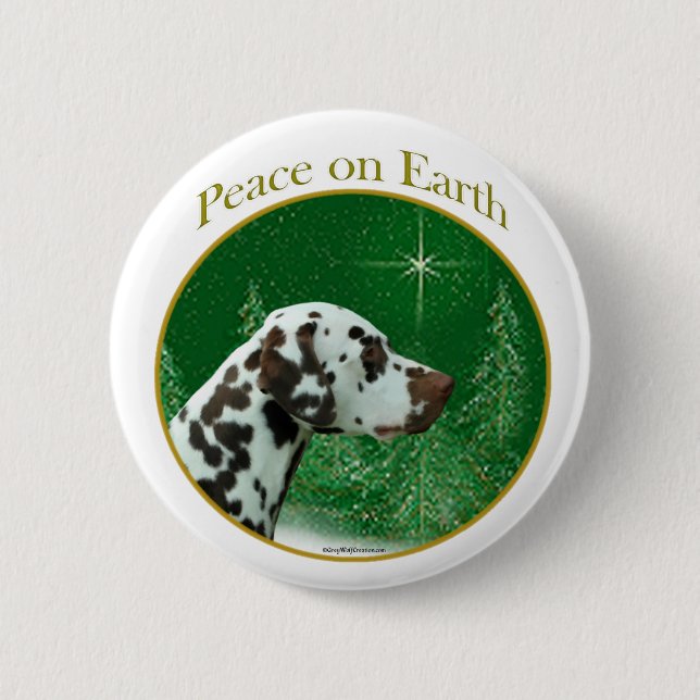 Dalmatian (liver) Peace 2 Inch Round Button (Front)