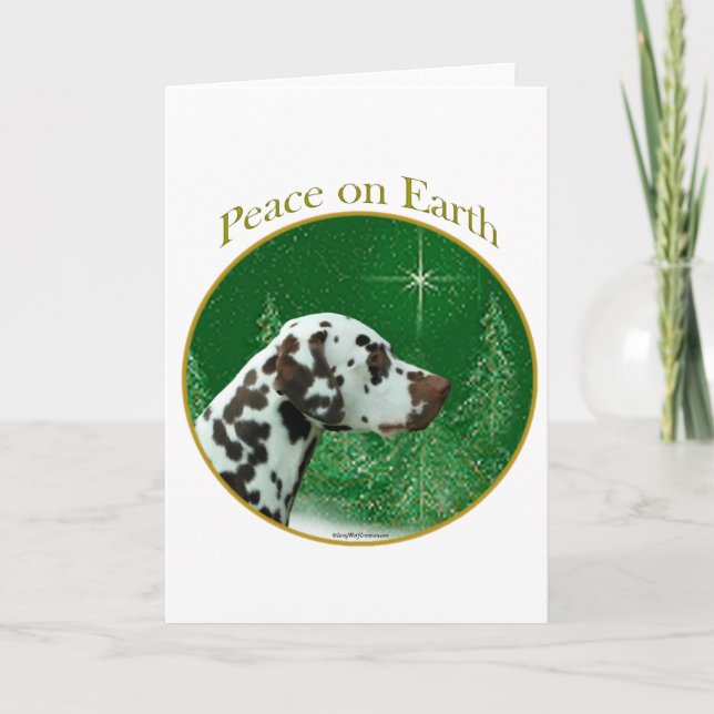 Dalmatian (liver) Peace Holiday Card (Front)