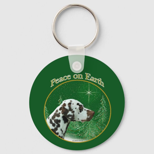 Dalmatian (liver) Peace Keychain (Front)