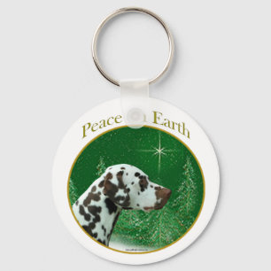 Dalmatian (liver) Peace Keychain
