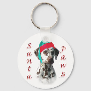 Dalmatian (liver) Santa Paws Keychain