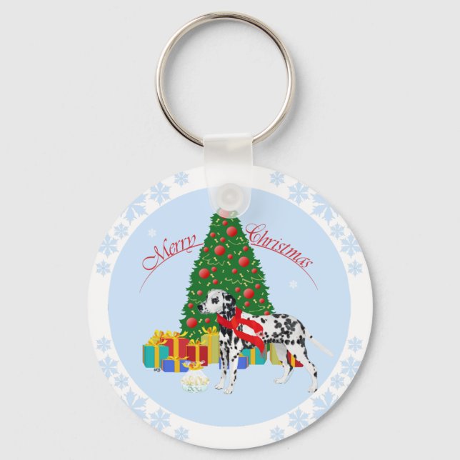 Dalmatian Merry Christmas Keychain (Front)