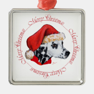 Dalmatian Merry Christmas Metal Ornament