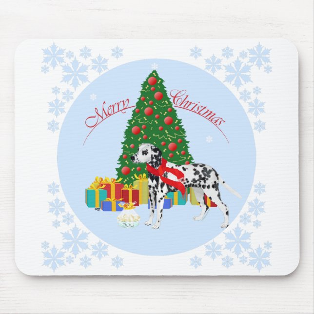 Dalmatian Merry Christmas Mouse Pad (Front)